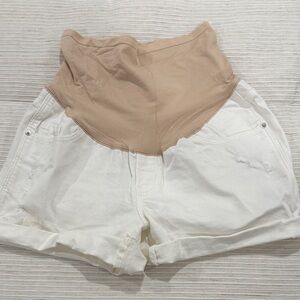 White denim Maternity shorts size 8